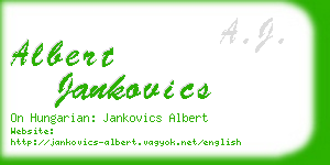 albert jankovics business card